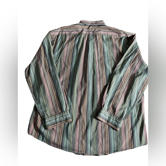 Faconnable Shirt Men Pinstripe Long Sleeve Button Down Multicolor Size XL - Picture 3 of 9